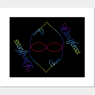 Limitless Love Rainbow Heart Polyamorous Design Posters and Art